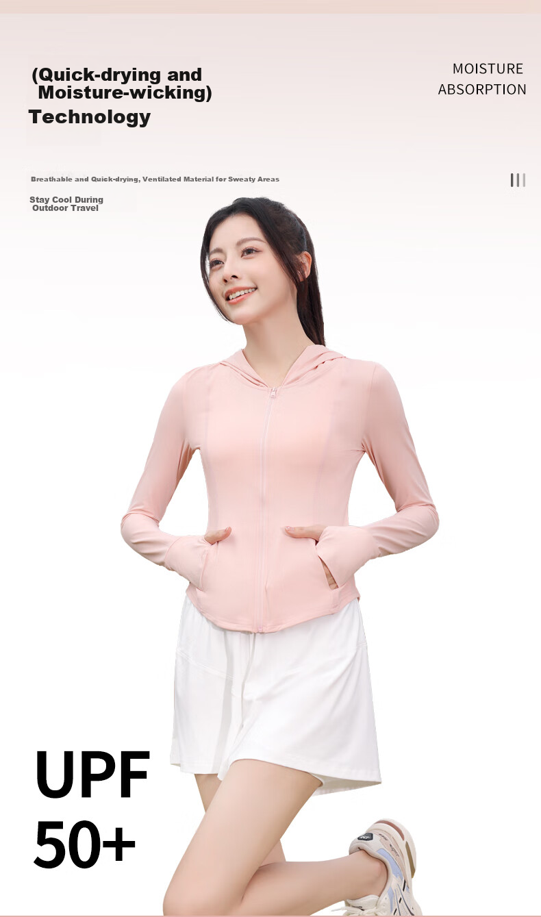 MiiOW Women's Sun Protection Hoodie, Summer Ice Silk Cool-Feeling UV-Resistant Slim Lightweight Breathable Sports Jacket 2