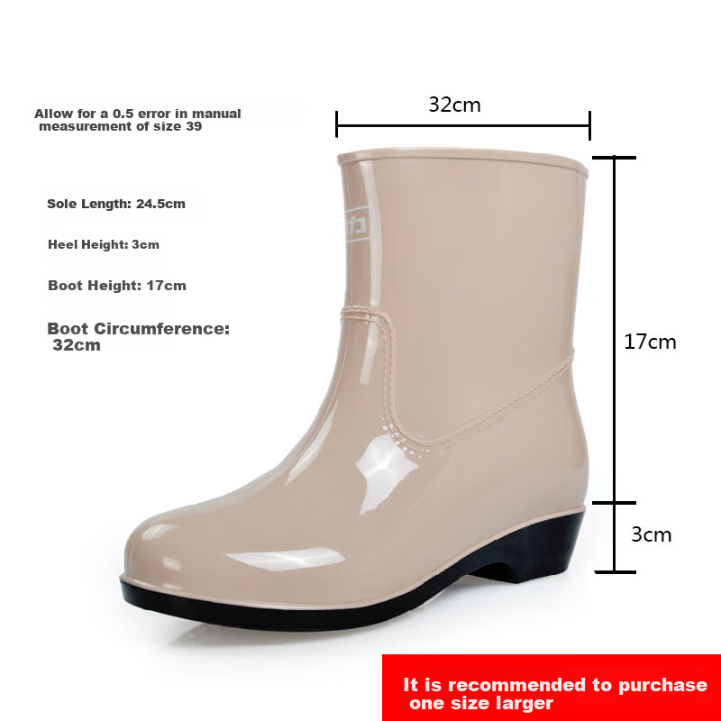 Warrior Women's Mid-Calf Rain Boots, Waterproof Non-Slip Rubber Shoes, Wear-Resistant Rain Boots HL52S Dark Green Size 39 2