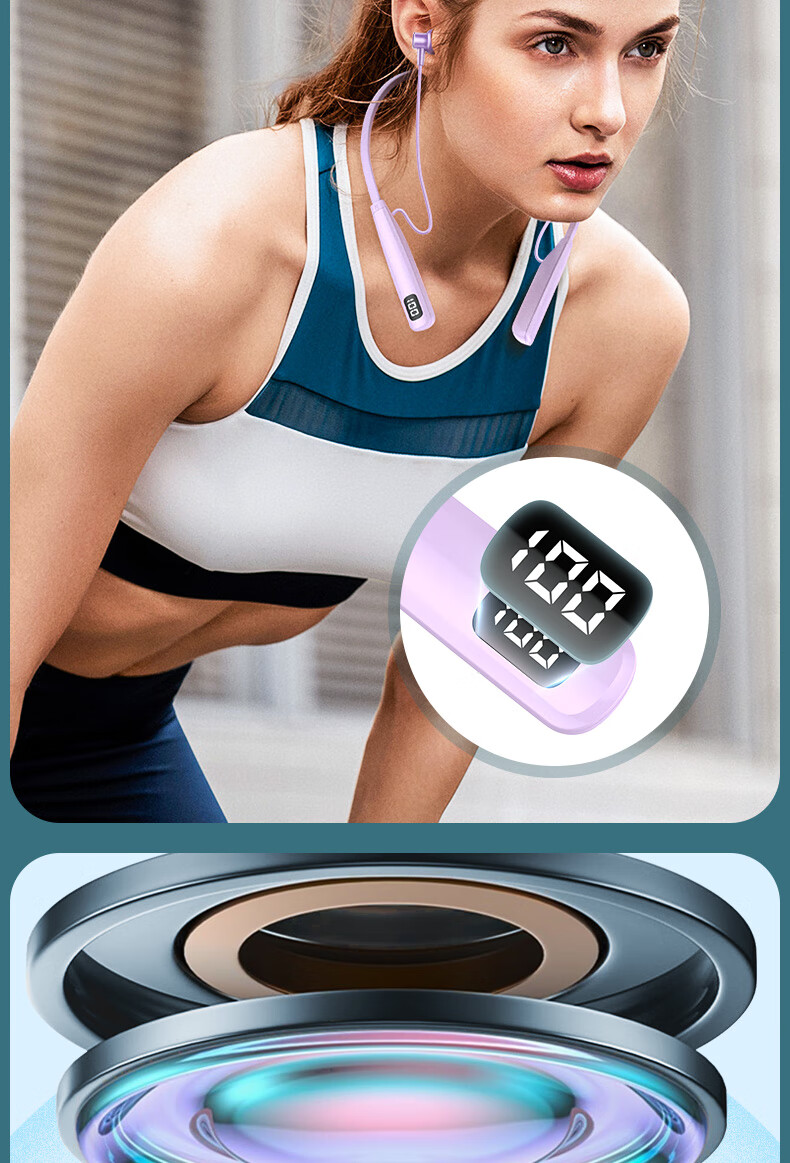 Chengao Neckband Bluetooth Earphones 2026 New High-Quality Long Battery Life Wireless Running Sports Waterproof Sweatproof Earclip Universal Y8 Black 4
