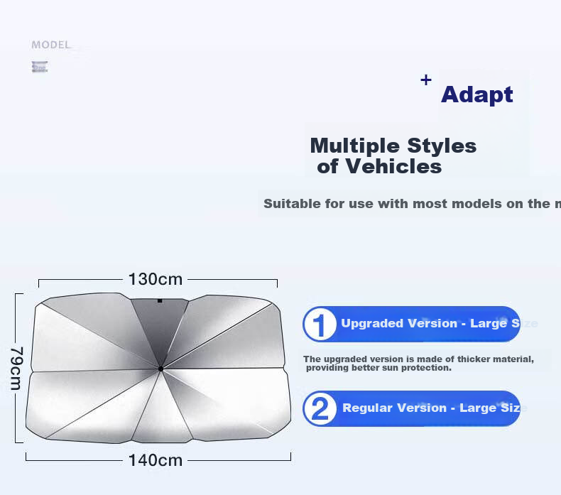 JIUCHENG Car Sunshade, Front Windshield Sun Protection, Interior Light-Blocking Panel, Car-Mounted Front Windshield Sunshade Device, Front Sectio 4