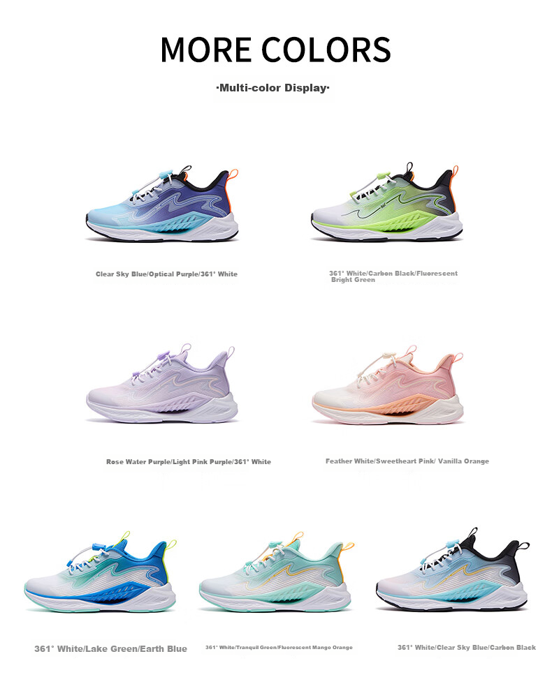361° Fengtou 6.0 | Children's Running Shoes, Summer Boys And Girls Lightweight Breathable Quick-Rebound Sneakers, Green Size 28 12