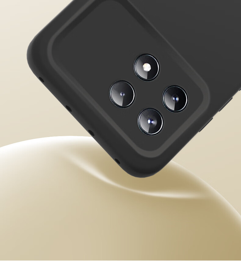 Shangsu Compatible with Redmi K70 Phone Case, K70 Pro Protective Cover, Premium Liquid Silicone Soft Shell, Full Lens Protection, Shockproof, Anti-Fingerprint, for Women And Men, Solid Color Simple Outer Shell, Black 2