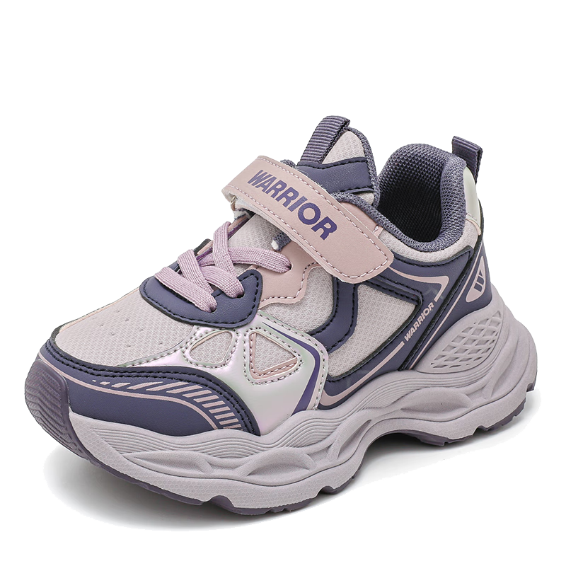 Warrior Girls' Thick-Soled Dad Sneakers Casual Outdoor Sports Shoes WZ-1852 Purple Deep Purple Size 36