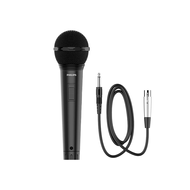 PHILIPS Professional Stage Wired Microphone Live KTV Recording Dynamic Handheld Mic Outdoor Speaker Karaoke Home Use Universal Family KTV Conference