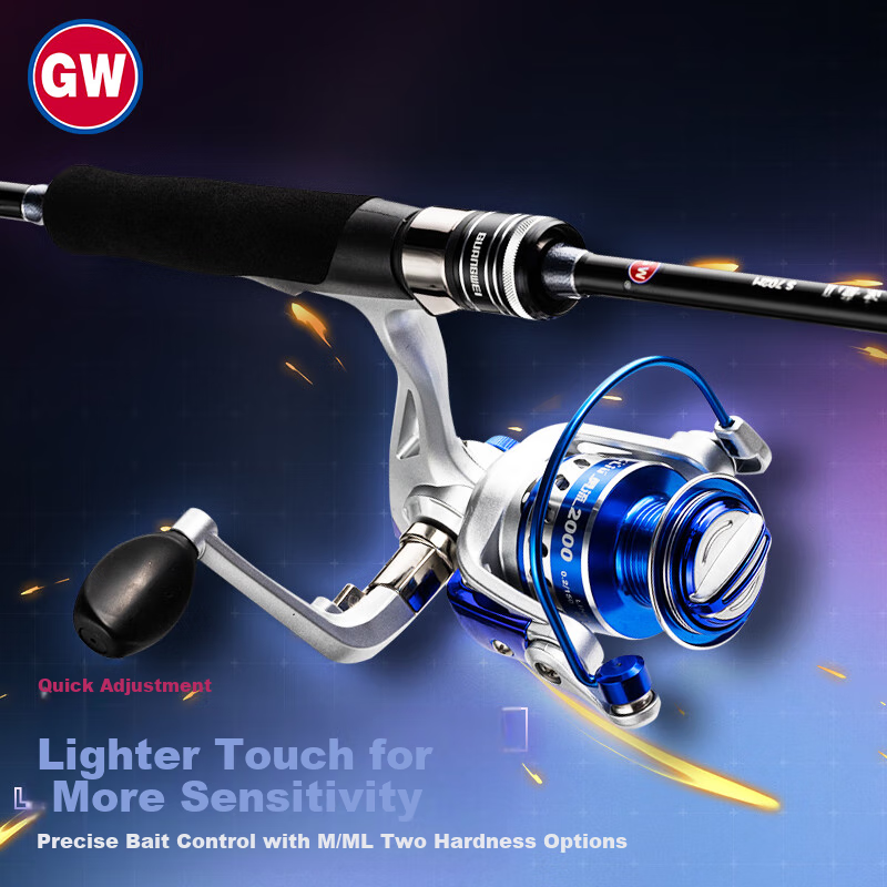 GW 2.1m M-Speed Dragon II Straight Handle Spinning Reel Lure Rod Set, Versatile Lure Rod, Sliding Rod, Fishing Rod