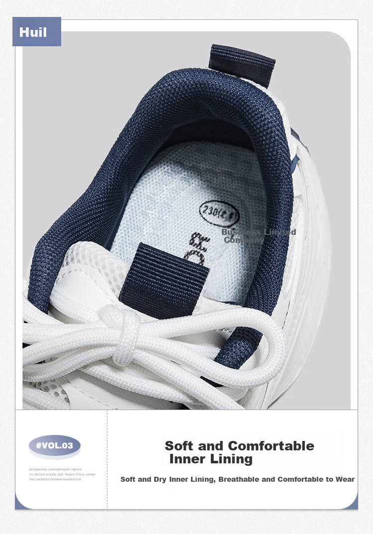 Huili Official Women's Shoes, Summer Sports Shoes for Women, 2026 New Trendy Comfortable Footwear, Black And White, Size 35 (225mm) 7