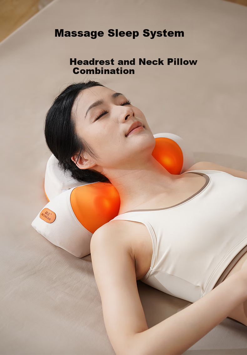 HEZHENG Cervical Massage Pillow, Shoulder And Neck Massager, Head And Neck Two-In Support Stretching Heat Therapy Pillow, Multi-Functional Massage Cushion for Waist Back Legs, Holiday Gift, Birthday Present for Girlfriend 1