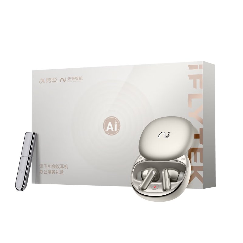 IFLYTEK AI Conference Headphones Pro3, Smart Noise-Cancelling Bluetooth Wireless Earphones, Translation Device for Overseas Travel, Compatible with Apple And Huawei, Office Gift Box