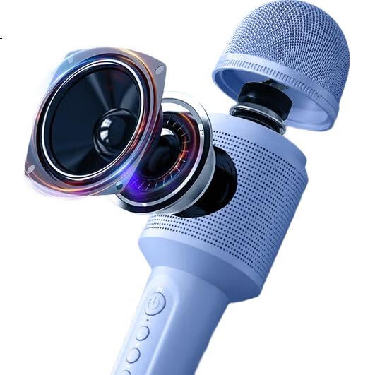 Беспроводной караоке-микрофон Soaiy MC8MAX, Bluetooth, портативный, для детей и дома, синий