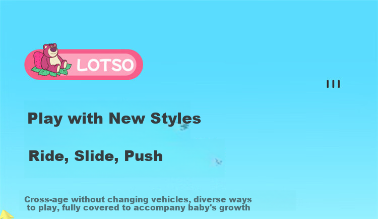 Disney Children's Scooter, Rideable, Pushable And Slidable, Three-In Multifunctional Walker, Adjustable Height, Gift for Kids 4