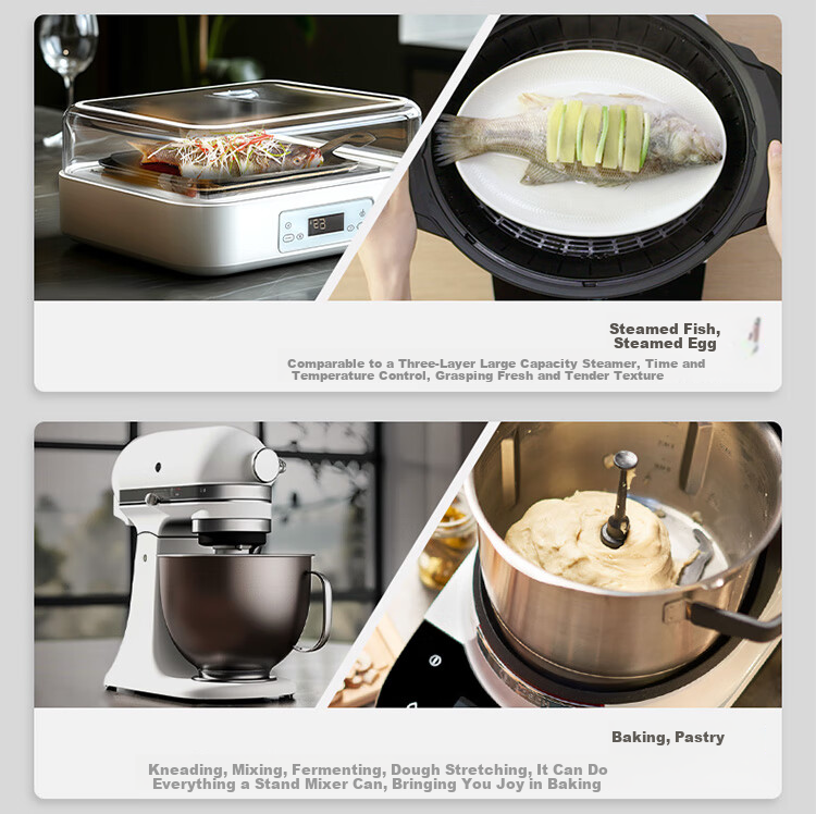 BOSCH [European Import] Cookit Intelligent Inspiration Pot AI Recipe Fully Automatic Cooking Machine Robot Multifunctional 30-In Chef Machine Electric Cooking Pot MCC9555CWC 10