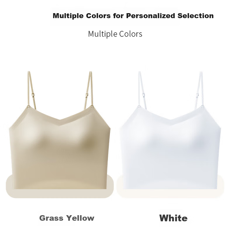 GUJIN Ice Silk Camisole Tank Top for Women with Built-In Bra Pads, Can Be Worn Alone Or As Outer Layer, Slim-Fit Undershirt, Lightweight And Comfortable without Needing A Bra 15