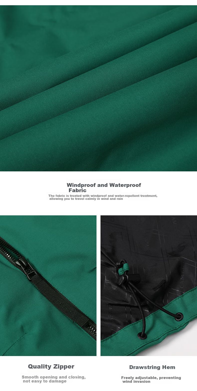 CAMEL Outdoor Jacket, Three-In Fleece-Lined Thickened Waterproof Couple's Style Coat, Mountaineering Clothing, A9W214119A 22