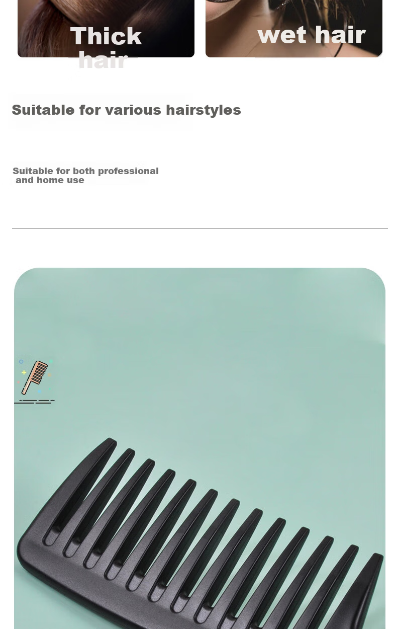 Bingyou Wide-Tooth Comb, Matte Curling Iron for Men And Women, Large Size Hair Comb, Styling Tool, Big-Tooth Comb 5