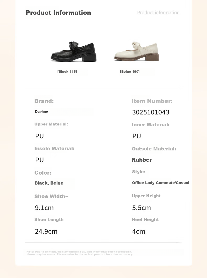 DAPHNE Bow Mary Jane Shoes for Women JK with Skirt Elegant British Style Design Sophisticated Flats Black Size 36 3