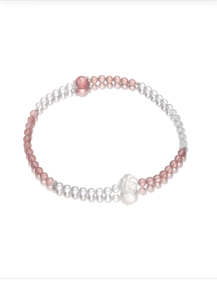 Clect Double-Layered Bracelet with White Rose Beads, Sweet Layered Crystal Jewelry for Women, Elegant And High-End Chinese Style Birthday Gift for Girlfriend 3