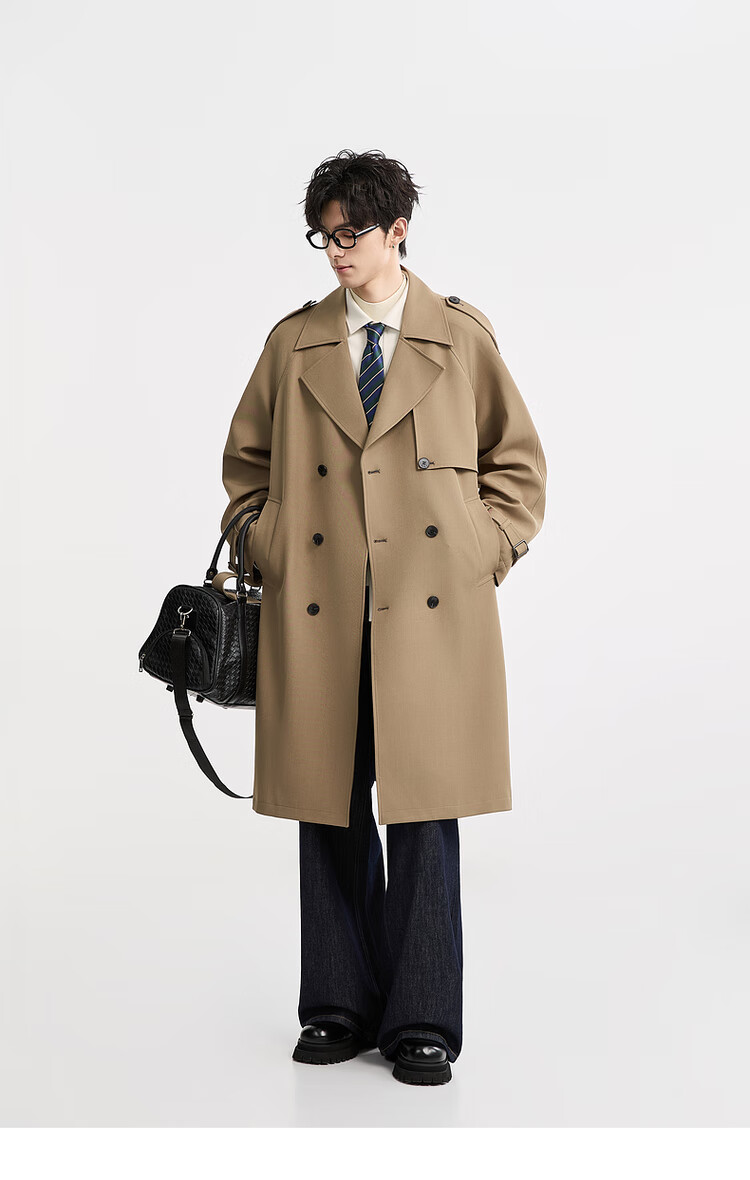 Earl Zuoer 2025 Autumn New Over-the-Knee Long Trench Coat Men's Business Casual Loose High-End Wrinkle-Resistant Non-Iron Overcoat 5