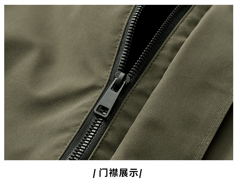 JEEP Men's Spring Casual Hooded Jacket Loose Workwear Mountain Climbing Coat Military Green 3XL 6