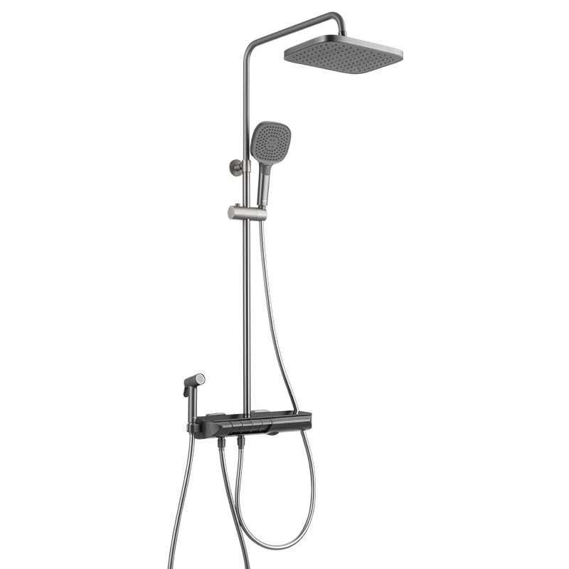 ARROW K370 Shower Head, Gray Four-Function Shower Head with Pressure Boost, Piano Key Design, Large Screen Top Spray Shower Head AE34185MZGGW