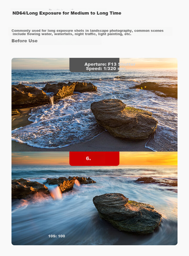 Kase ND Filter ND8 (Reduced by 3 Stops) Medium Gray Density Filter for Waterfalls, Trails, Slow Shutter, Long Exposure 77mm AGC Versio 9