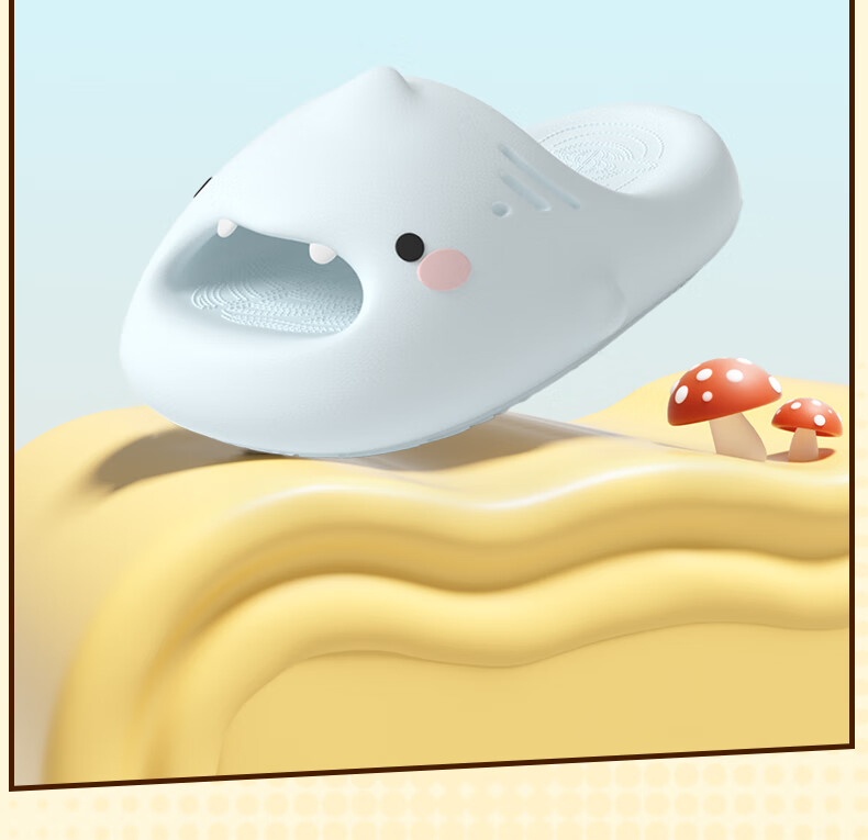 Chikoku Lion Shark Cute Cartoon Slippers, Women's Summer Home Use, Thick-Soled Comfortable Soft-Bottomed, Couples' Home Sandals for Me 14