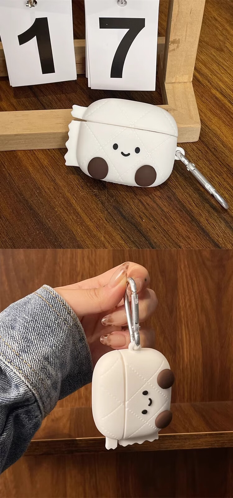 Beiyipin Creative Cute Tissue Paper Expressions Suitable for Apple AirPods 1st/2nd Generation Earphone Case Protective Cover 3