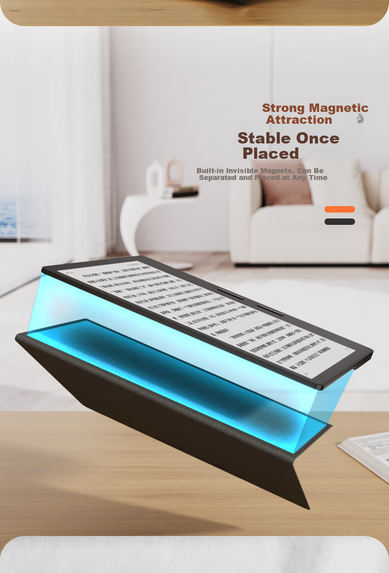 Hanlinyue Compatible Magnetic Folding Stand for Palm Reader Light3 Turbo Neo2, E-Book Protective Case with Wake-Up Function, Black Butto 2