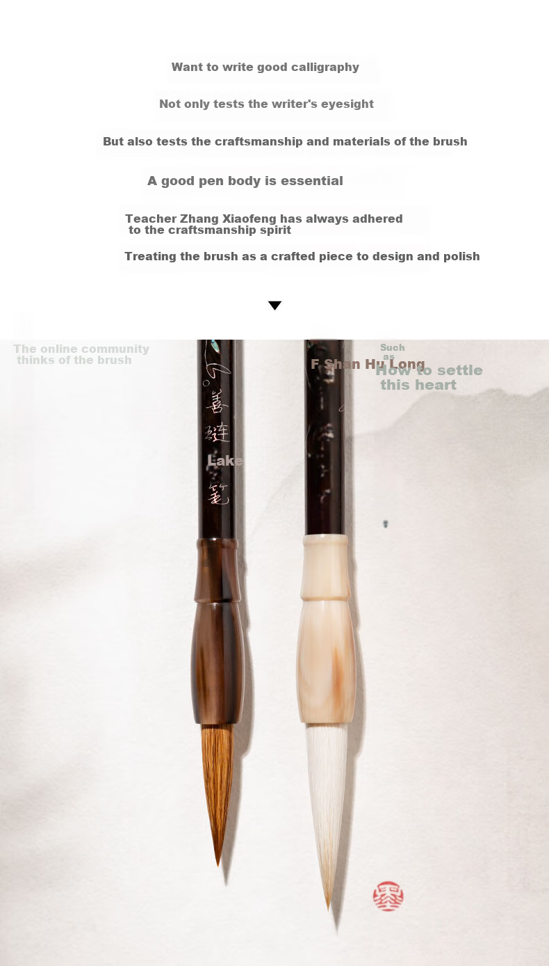Zhang Xiaofeng Calligraphy Brush Set, High-Quality Goat Hair And Wolf Hair Brushes, Four Treasures of The Study Set, Soft Brushes, Creative Vintage Gift Box, Suitable for Gifting [Single Wolf Hair Brush] 4