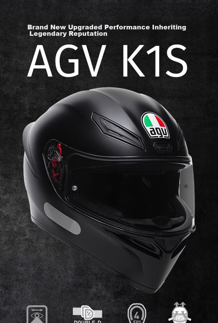 AGV K1S Motorcycle Helmet, 3C Certified, Wide Field of View, Safe Riding for Men And Women, All Seasons, Glossy Black, XL (59-61) 2