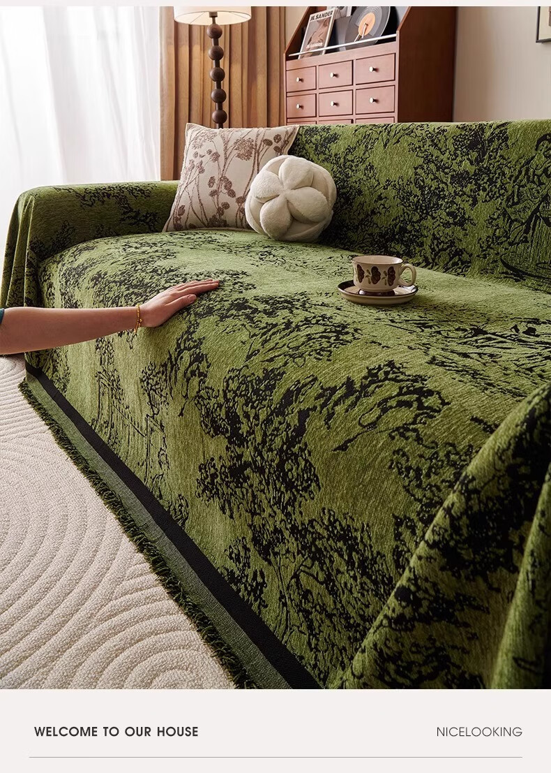 Shengwaluding Chenille Sofa Cover, All-Season Universal One-Piece Full Coverage Sofa Slipcover, Non-Slip And Cat Scratch Resistant, 180*130 2