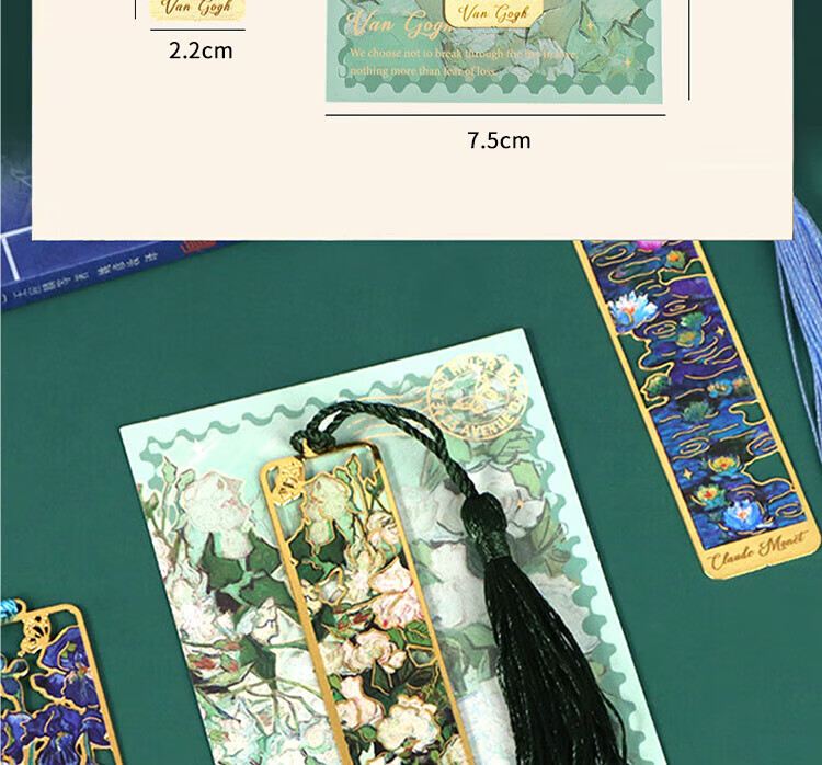 TaTanice Metal Bookmark, Graduation Season Gift, Chinese Style Creative Floral Notepad, High-Quality Hollow Bookmark, Birthday Gift, Back-To Graduation - Water-Rich Prosperity 4