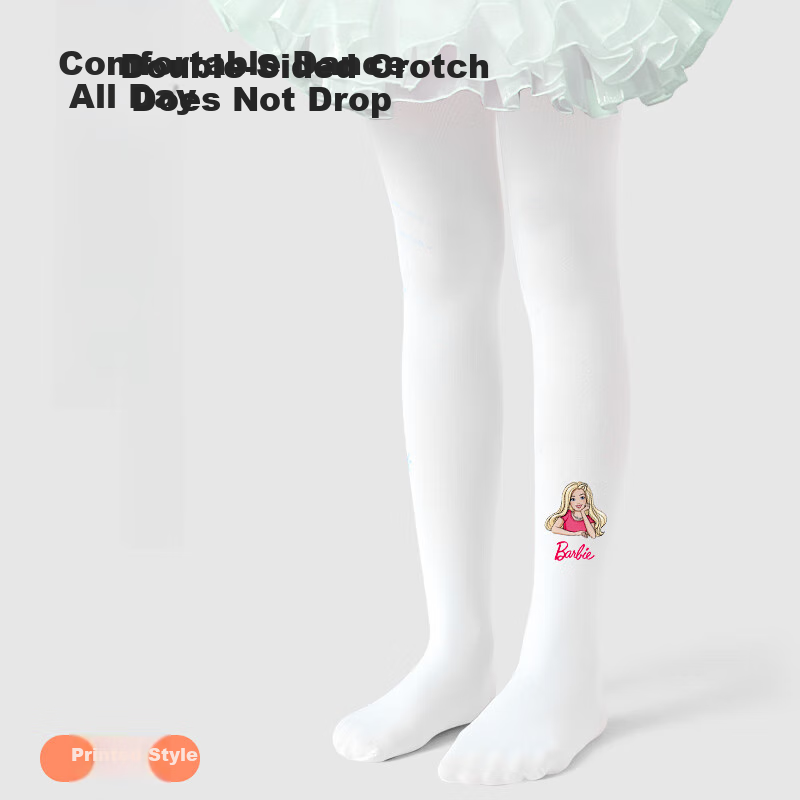 Barbie Girls' Tights, Thin Spring And Autumn Style, Children's Thigh-High Socks, Baby White Stockings, Girls' Leggings, Practice Dance Socks
