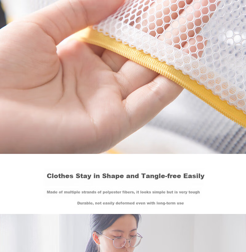 CHAHUA Laundry Bags, Underwear Washing Bags, Bra Cleaning Mesh Bags, 50*60cm, Pack of 3, Anti-Tangling And Wear-Resistant 3