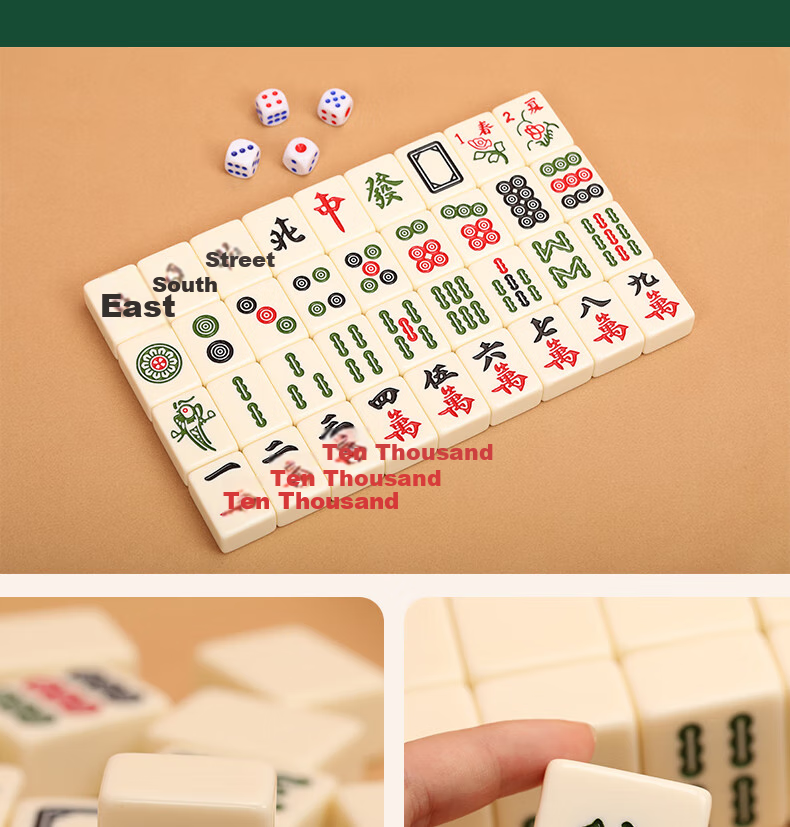 Shangke Chengpin 42mm Purple Qi Donglai Home Hand-Rubbed Mahjong Set 144 Tiles Purple Mahjong Tiles Family Gathering Storage Box 13
