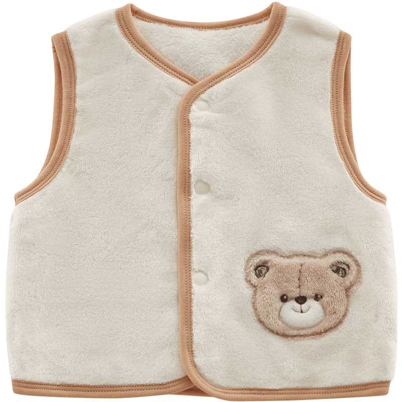 Labi Baby Children's Vest Autumn Winter Baby Sleeveless Jacket Boys Girls Warm Outerwear Light Apricot 120