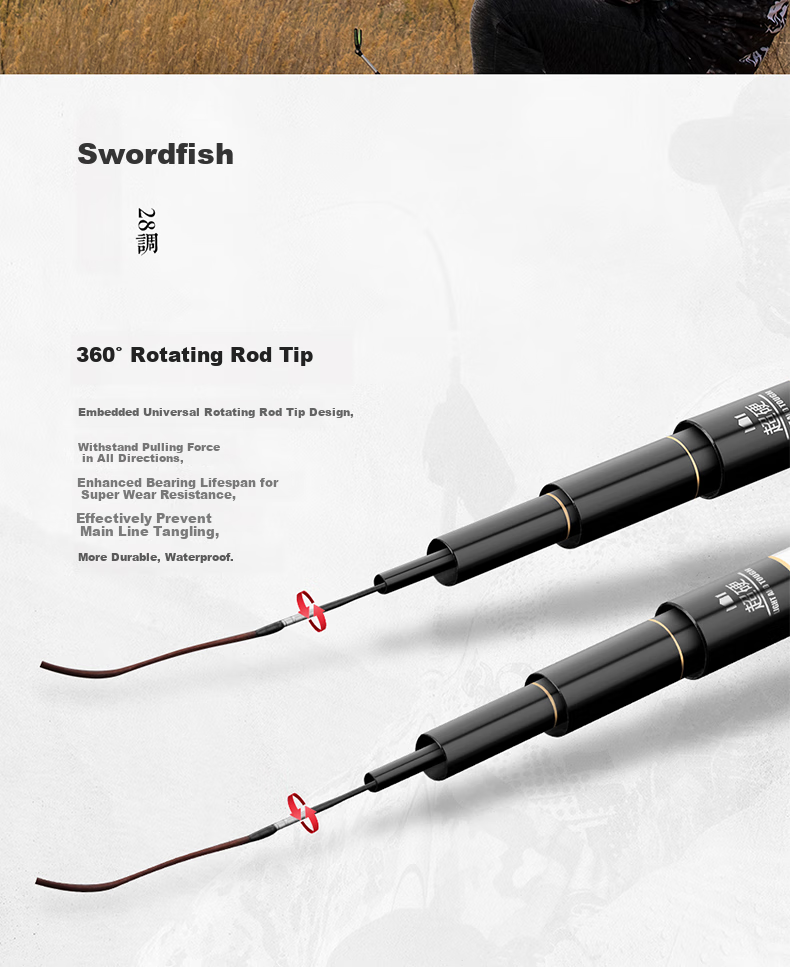 GW Fishing Rod Jian Shou Lian Second Generation Strong And Durable, 28 Sections, 5.7 Meters, All-Purpose Big Fish Rod, Ultra-Light And Ultra-Hard, High Carbon Rod for Platform Fishing 5