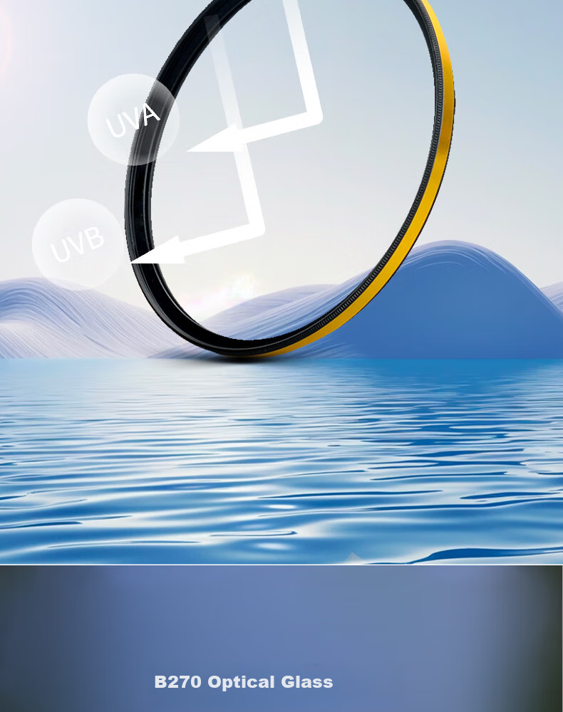 Kase UV Filter, 72mm Gold Ring MCUV High-End Filter, Double-Sided Multi-Layer Coated High-Definition High-Transparency UV Filter Protective Lens 5