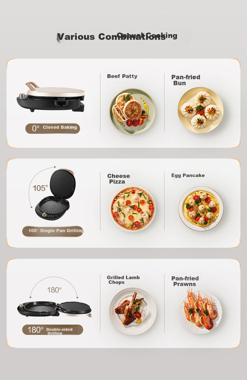 SUPOR Electric Griddle, Detachable Upper And Lower Plates for Home Use, Steamer Pot Hot Pot Wok, Pancake Maker, Sandwich Breakfast Machine with 75mm Deep Pan, Touch-Control Smart Panel JD2828R892 13