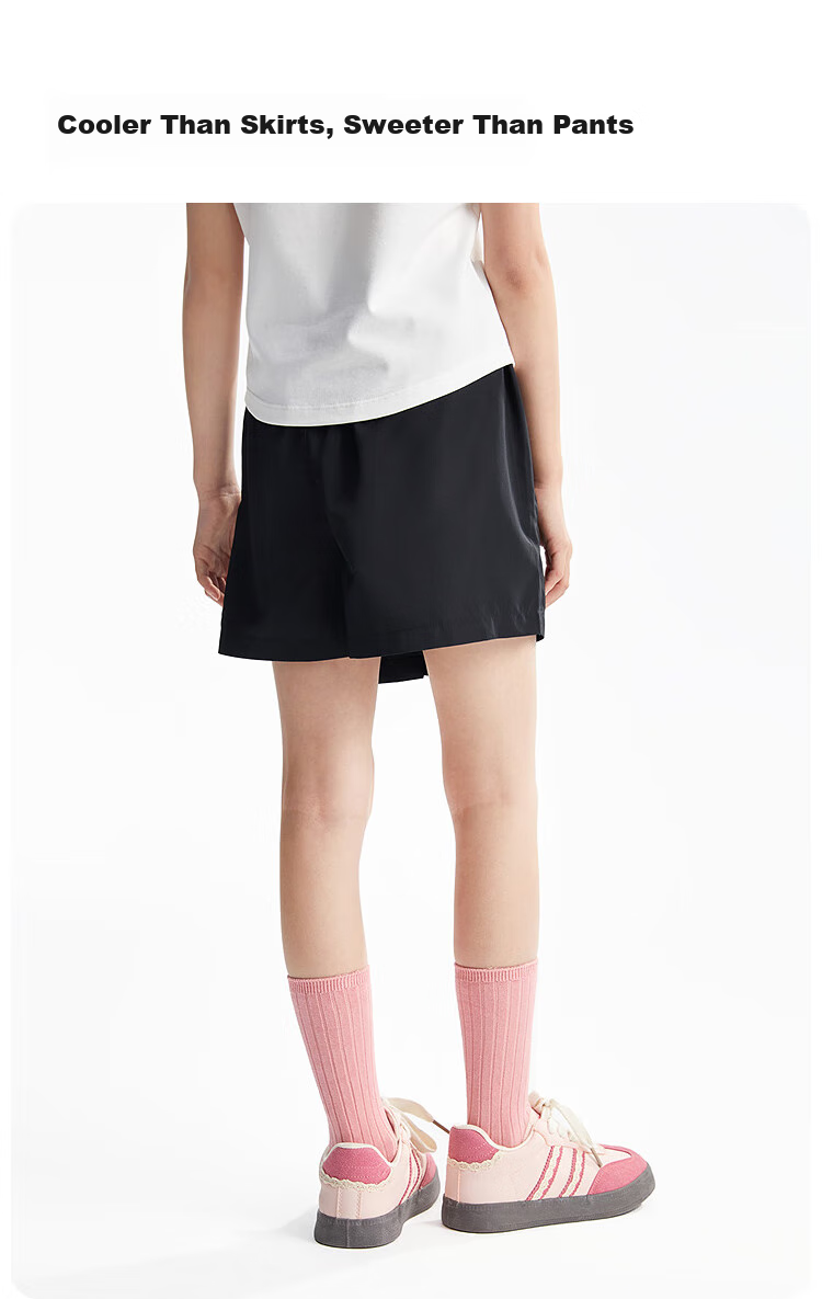 Annil Girls' Pleated Skort, Summer 2025 New Style, Casual Sweet Fashionable Black Short Skort 3