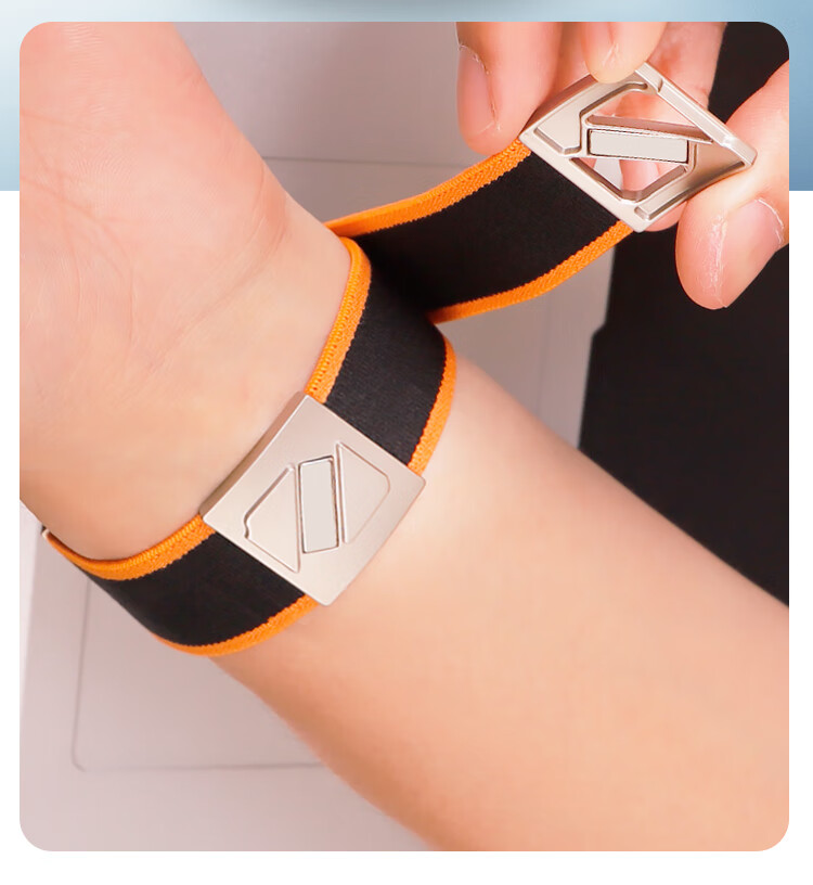 MSSM Compatible Apple Watch Band for Apple Watch S12/11/10/S9/SE3/Ultra4/3, Nylon Magnetic Buckle Strap - Black with Orange, Size 38-42 2