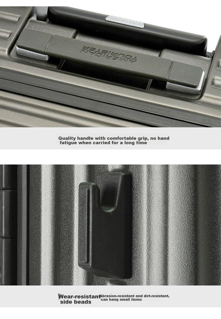 AMERICAN TOURISTER Luggage, 20-Inch Trolley Suitcase, Shock-Absorbing Brakes, Travel Case, Silver Color, QI9 Combination Lock Suitcase 15