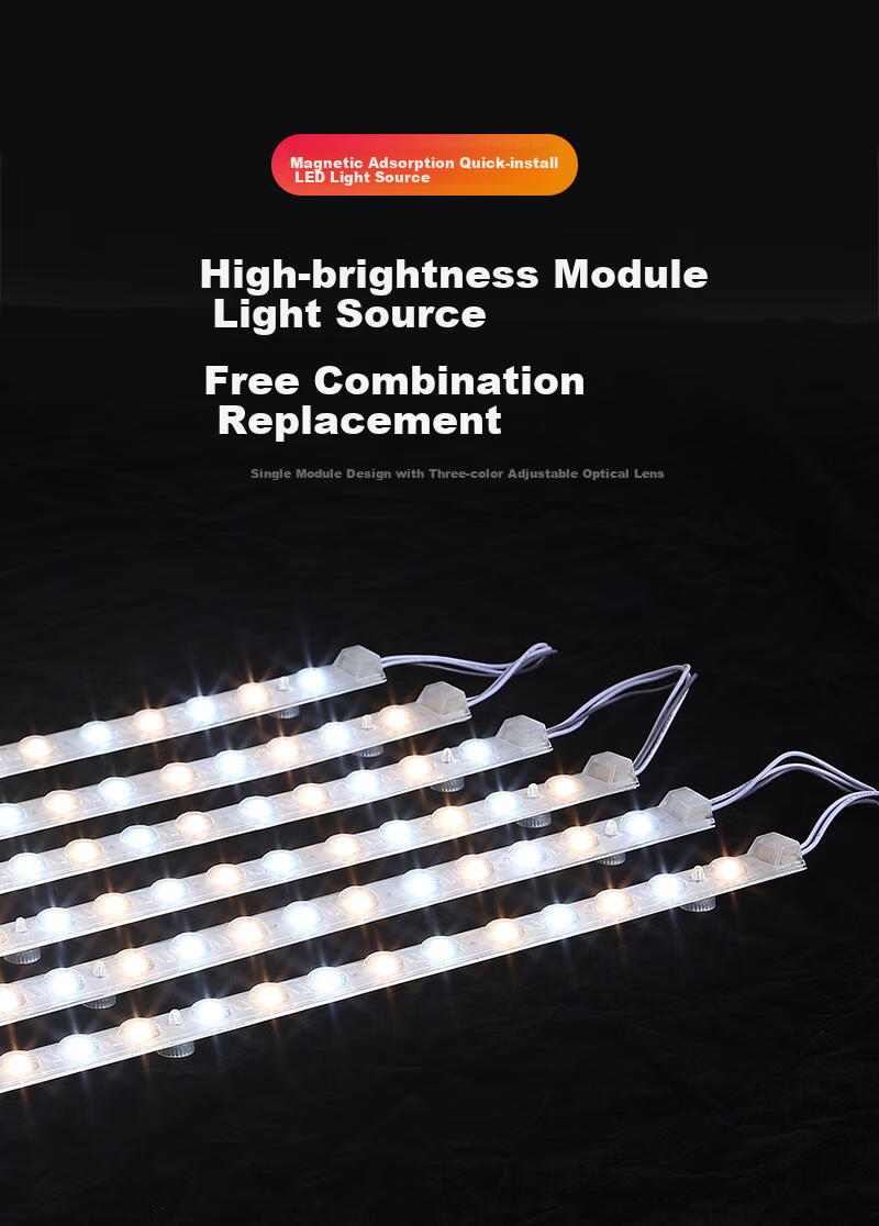 NVC LED Light Strip, Ceiling Light Replacement Core, Magnetic Replacement Light Source, 108W-Ra90 Three-Color 3000K-6000K 2