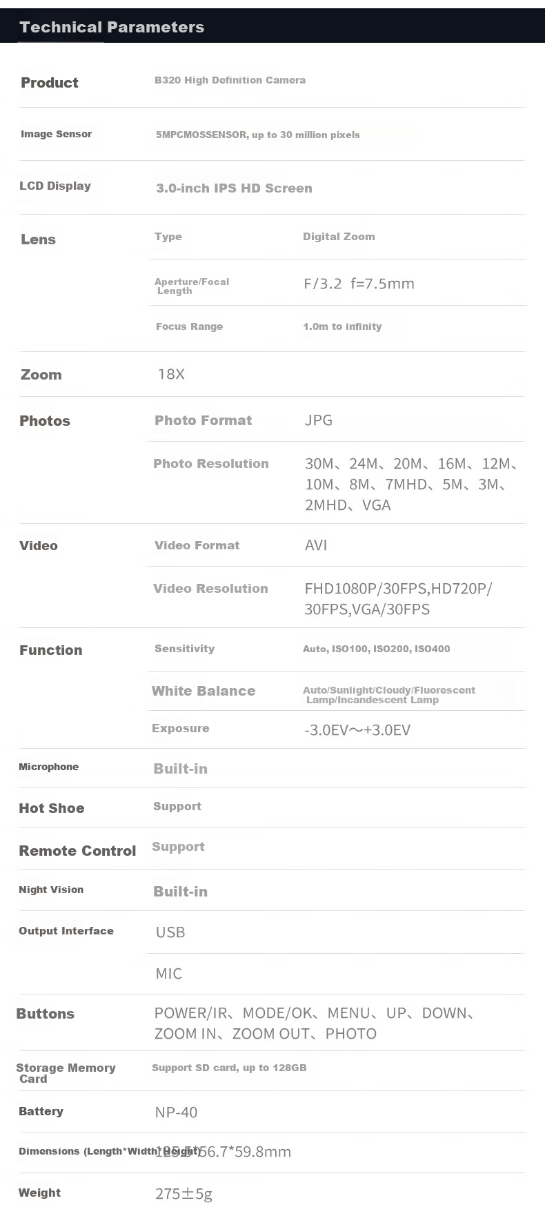 ORDRO B320 Camera, High-Definition Digital Handheld DV Recorder, for Conference Live Streaming And Recording / Home And Travel Filming, Vlog Short Video Beauty Camera with Integrated Recording And IR Night Visio 26