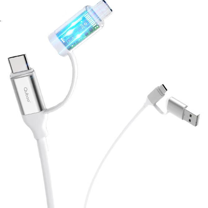 Кабель Quboo QX-06 Type-C, 3 в 1, для быстрой зарядки и передачи данных, TPE, 1м, черный