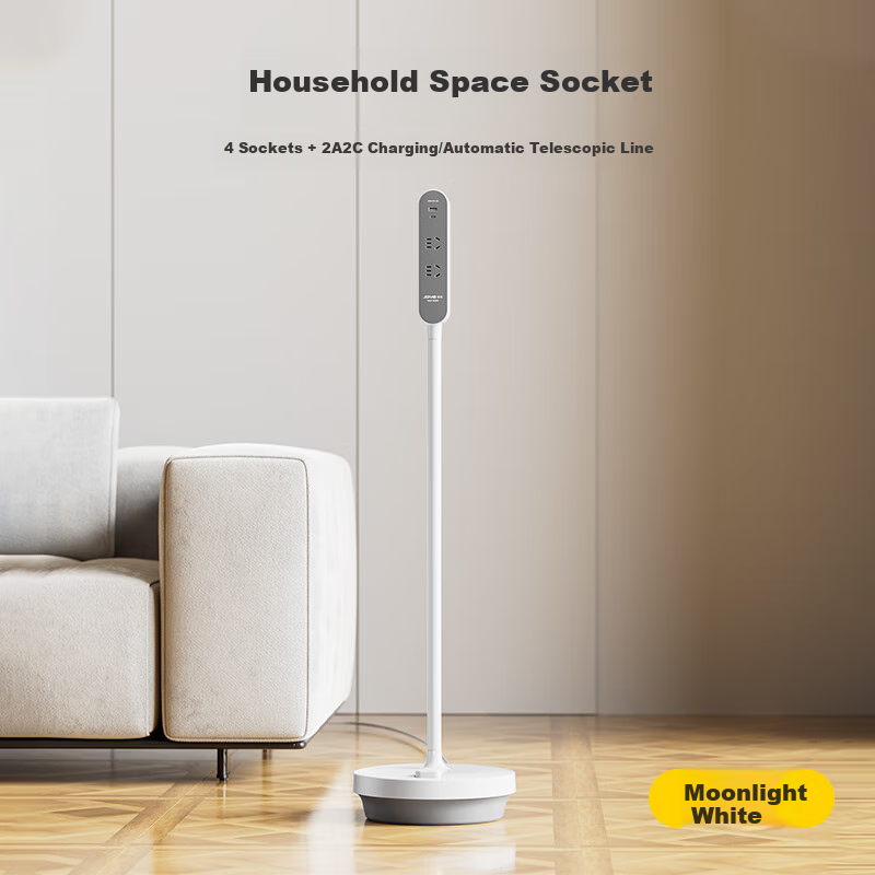 Shuxiang Movable Socket, Home Floor-Standing Power Strip, Standing Power Bar for Living Room, Sofa And Bedside, Artistic Charging Statio