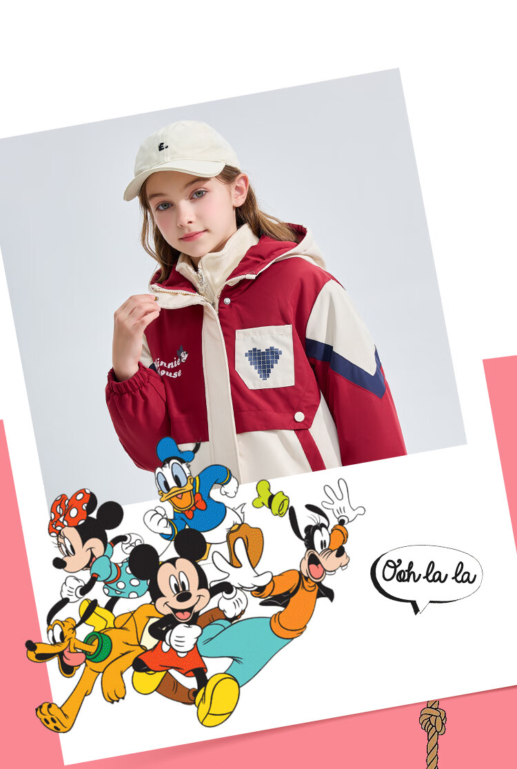 Disney Kids Autumn Winter Girls' Two-Piece Fleece Cotton Jacket Set 2026 Season Big Kids Baby Coat 5
