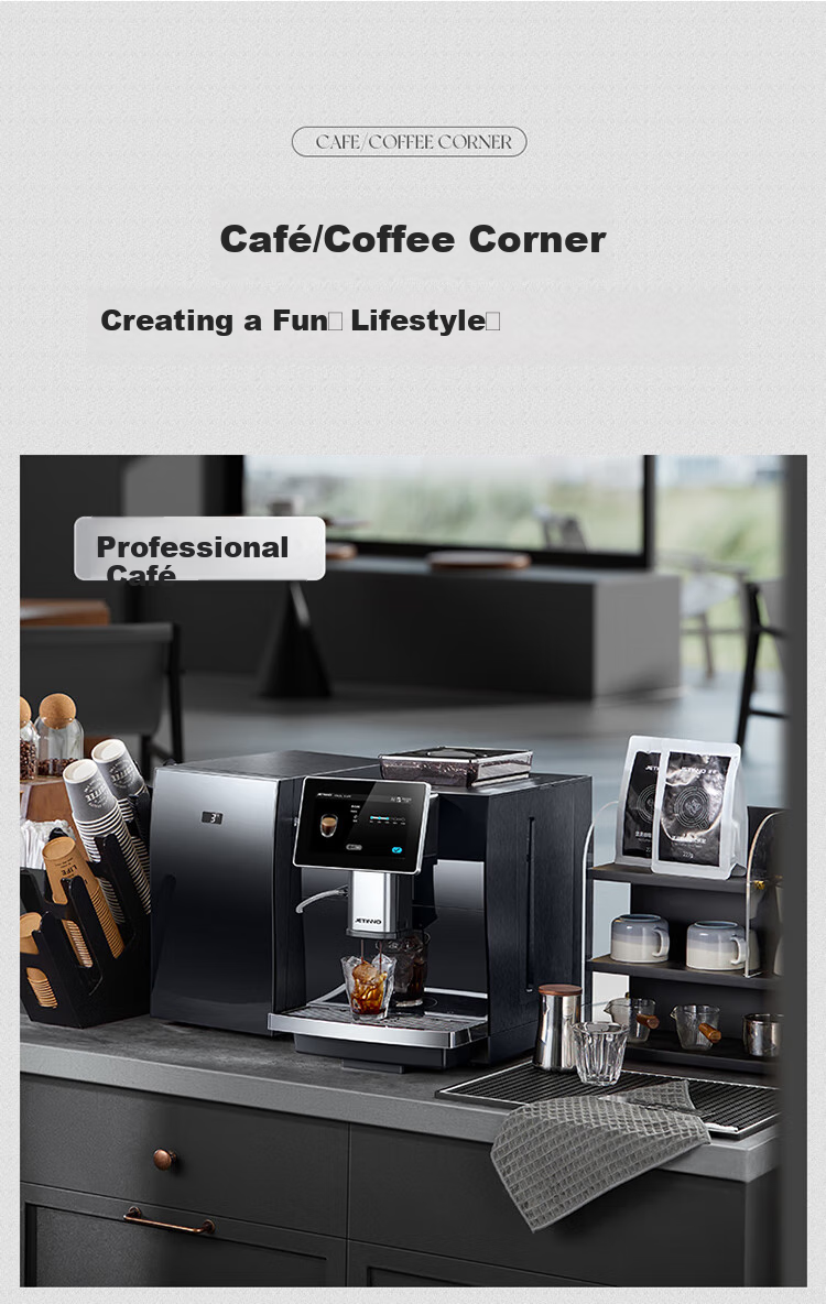 Jinu (Jetinno) [7-Day Trial] Fully Automatic Coffee Machine for Home And Office Use with Integrated Grinding (64mm Flat Blade), Dual Boiler, Self-Cleaning JL15 (20g Ground Coffee Container) 24