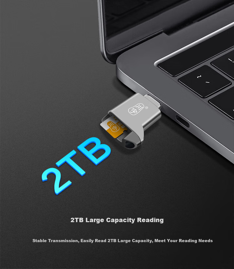 Chuanyu USB-C High-Speed TF Card Reader Type-C, DSLR Camera Storage Card, Dash Cam, Drone Computer, Apple 15 Phone Memory Card Mini Reader 6