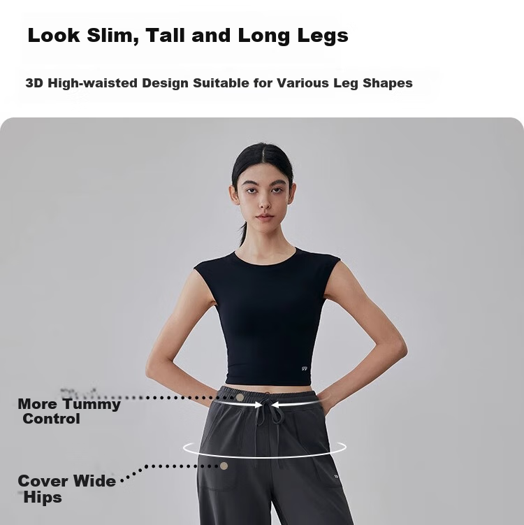 Gigt Women's Straight-Leg Loose-Fit Wide-Leg Yoga Pants, Casual Outdoor Wear, Long Pants for Running And Fitness 14