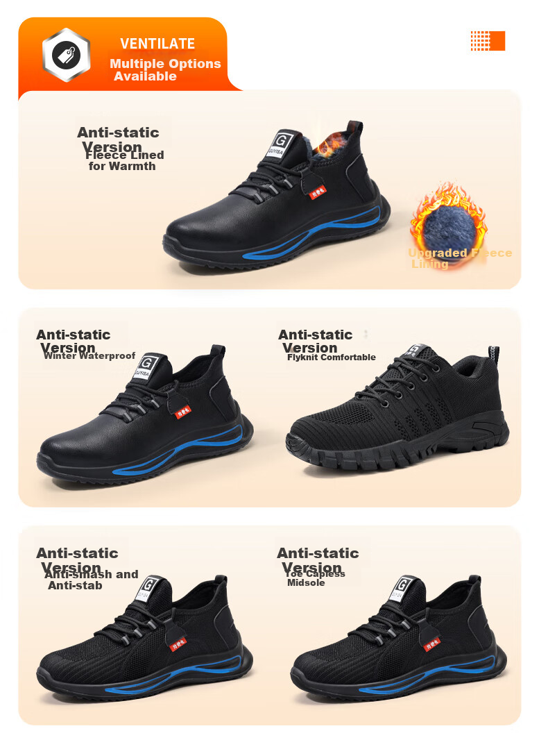 Weierdun Gas Station Anti-Static Shoes for Men And Women, Summer Breathable Lightweight Comfortable Sinopec Safety Work Shoes 1125A Size 44 11